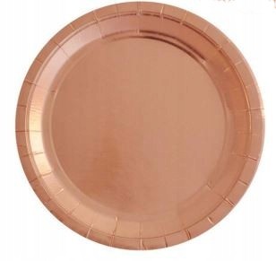 TALERZE TALERZYKI papierowe rose gold 6szt 23 cm