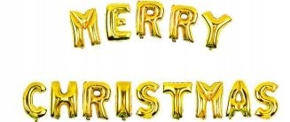 ZESTAW BALONÓW MERRY CHRISTMAS złoty święta 70 cm