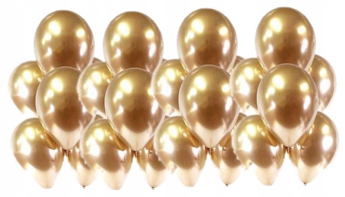 BALONY chromowane shiny 10 cali ZŁOTE 20 szt HIT