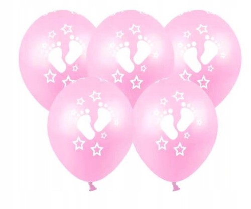 Balon gumowe roczek baby shower girl 6szt urodziny