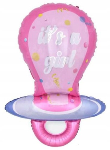BALON foliowy smoczek baby shower It's a girl 97cm