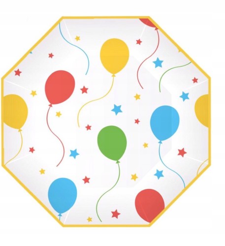 TALERZYKI papierowe 23cm urodziny happy 6sz roczek