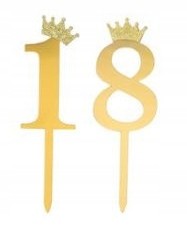 Topper toper na tort urodziny 18 osiemnastka złoty