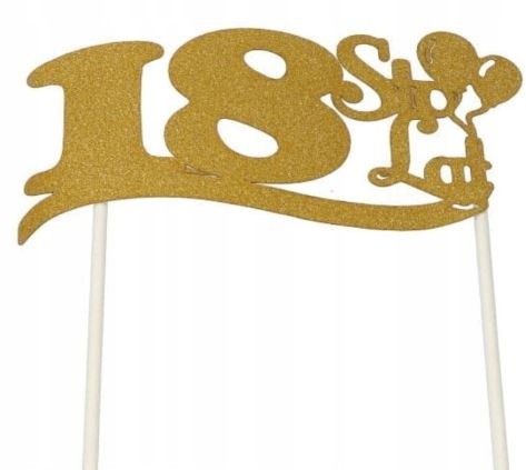 Topper toper na tort urodziny 18 złoty osiemnastka