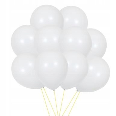 Balony białe ślub wesele urodziny panieński 12 szt