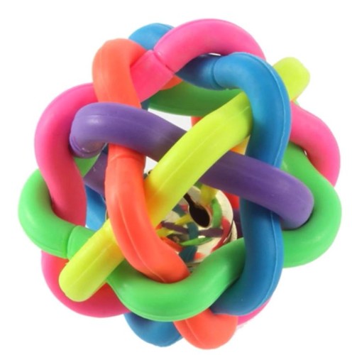 gryzak gumowa ZABAWKA dla PSA PIŁKA z dzwonek 7cm
