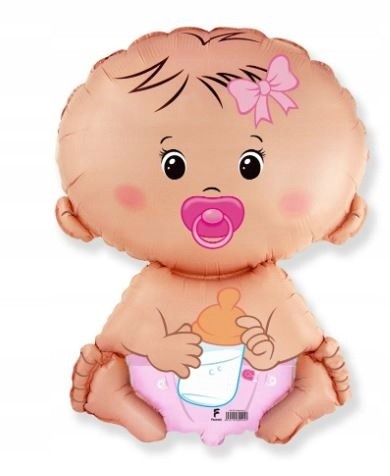BALON foliowy bobas girl 33 cm baby shower roczek