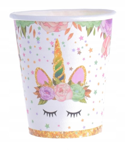 Kubki kubek papierowy 250 ml 6 szt jednorożec HIT