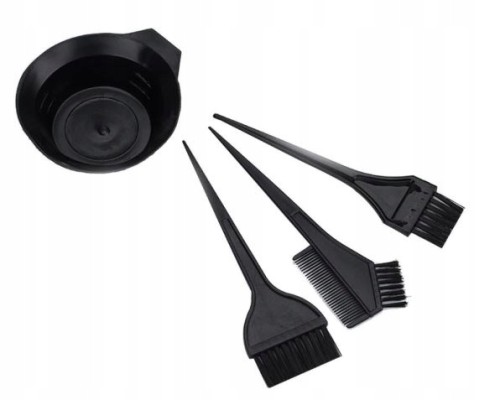 Zestaw do farbowania włosów miseczka + 3 pędzle