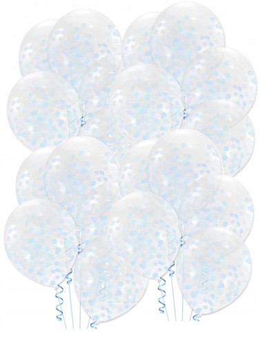 Balony duże przezroczyste niebieskie konfetti 20sz