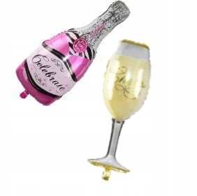 BALON foliowy kieliszek szampan urodziny 105 cm