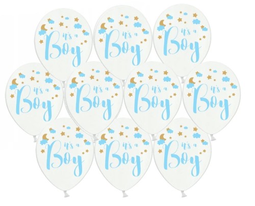 Balony lateksowe DUŻE 10 szt baby shower 35 cm boy