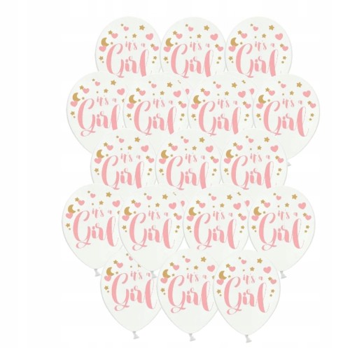 Balony lateksowe DUŻE 20szt baby shower 35 cm girl