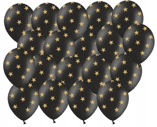 Balony lateksowe DUŻE złote czarne urodziny 20 szt