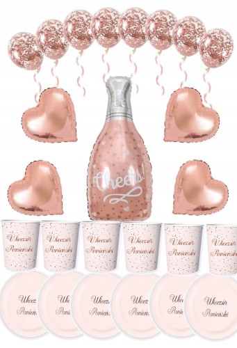 Zestaw dekoracyjny na wieczór panieński rose gold