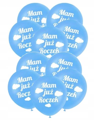 10 szt Balony lateksowe DUŻE 35 cm ROCZEK urodziny
