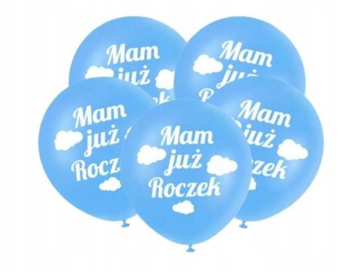 5 szt Balony lateksowe DUŻE 35 cm ROCZEK urodziny