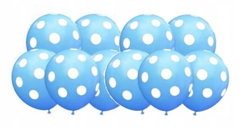 Balony lateksowe DUŻE 35 cm kropki urodziny 10 szt