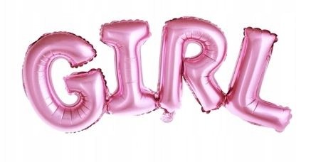 BALONY foliowe napis GIRL różowy 109cm baby shower