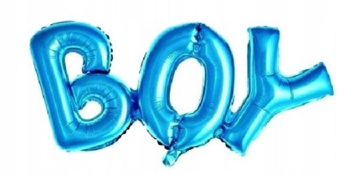 BALONY foliowe napis BOY niebieski 93c baby shower