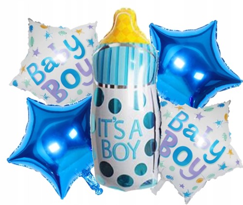 Zestaw boy baby shower 5 sztuk IT'S A BOY roczek