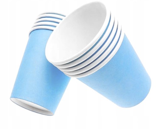 Kubki kubek papierowy 250ml 6 szt niebieski roczek