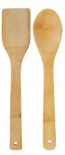Eco bambusowa łyżka + łopatka drewniana płaska 31