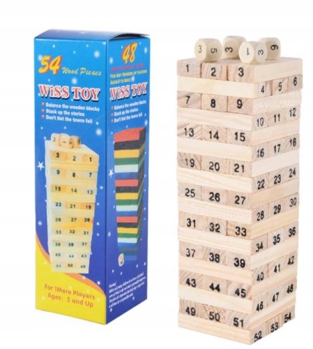 gra towarzyska JENGA Drewniana CHWIEJĄCA SIĘ WIEŻA