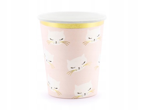 Kubki kubek papierowy urodziny 200 ml 6 szt kotek