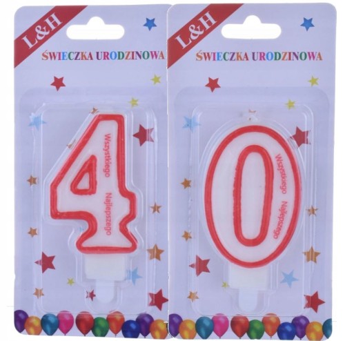 Świeczka urodzinowa 40 czterdziestka czterdzieści