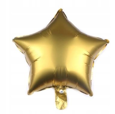 BALON foliowy złoty matowy gwiazda gwiazdka 45cm