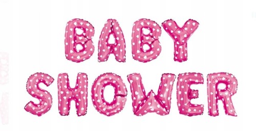 BALONY foliowe napis BABY SHOWER różowy 45 cm