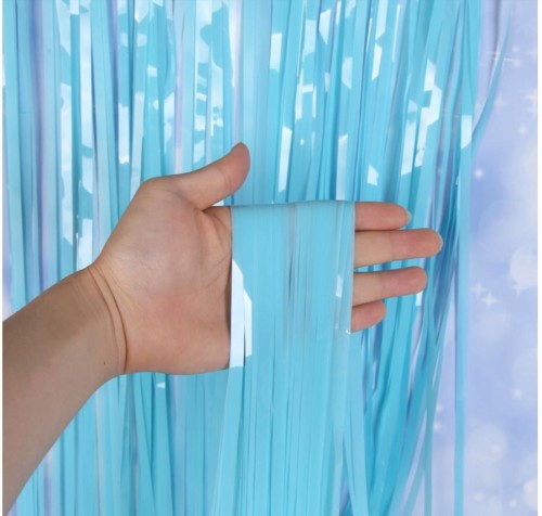 KURTYNA DEKORACYJNA pastelowa niebieska 100cmx200