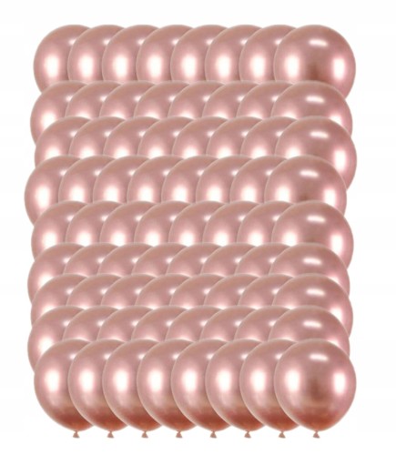 Balony chrom shiny rose gold 100szt urodziny 35 cm