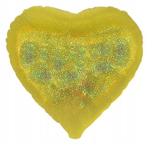 BALON foliowy serce złote holograficzne 45 cm