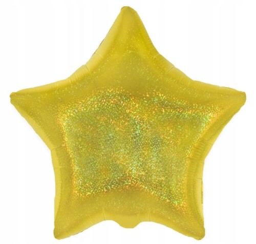 BALON foliowy gwiazda złota holograficzna 45 cm