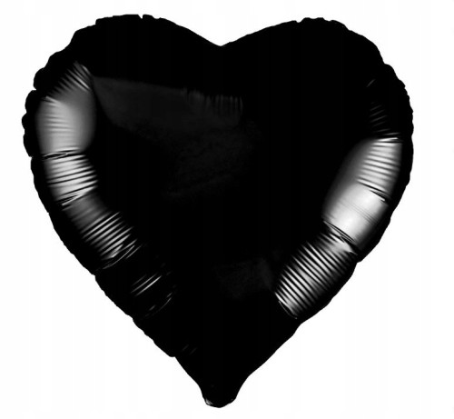 BALON foliowy czarne serce serduszko 45 cm wesele