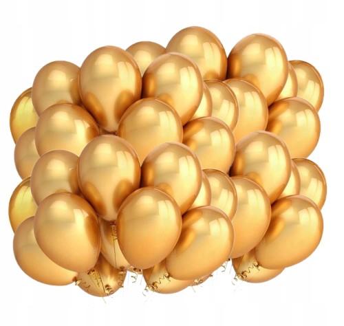 Balony metaliczne złote 50szt wesele urodziny 30cm
