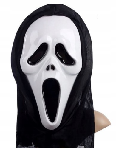 Maska halloween KRZYK Z KAPTUREM KARNAWAŁ