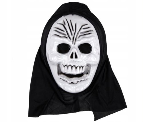 Maska halloween duch Z KAPTUREM KARNAWAŁ krzyk