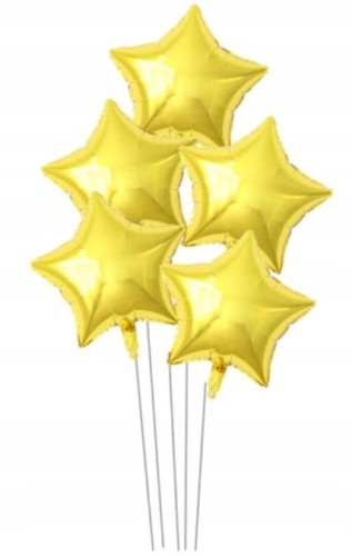 BALONY foliowe złote gwiazdy gwiazdki 45 cm 5 szt