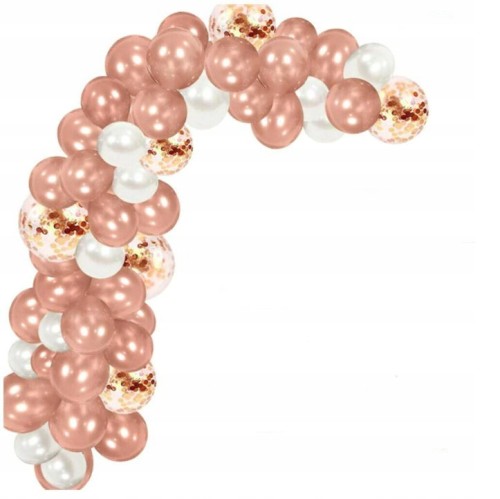 Balony urodzinowe girlanda łuk rose gold 130 sztuk