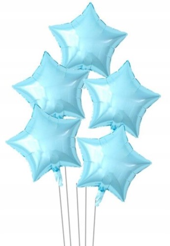 BALONY foliowe błękitne gwiazdy gwiazdki 45cm 5szt