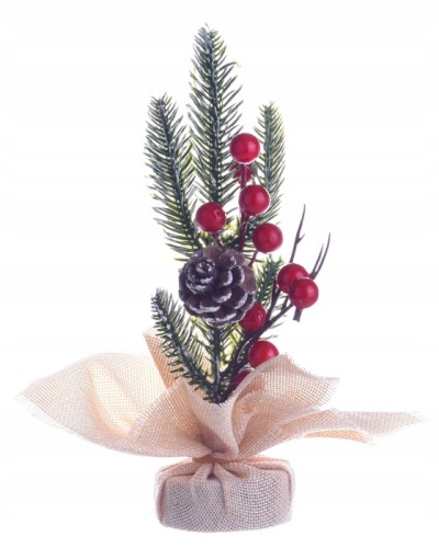 Stroik świąteczny święta dekoracja jutowy 21 cm