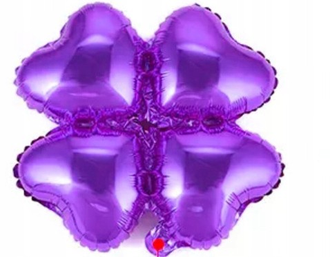 BALON foliowy urodziny KWIAT FIOLETOWY SERCE 42 cm