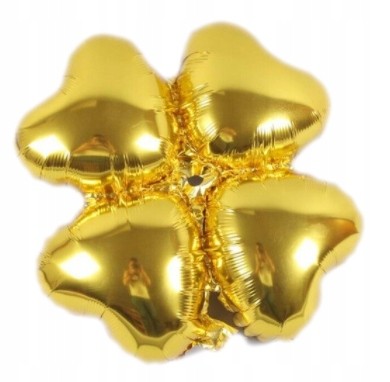 BALON foliowy urodziny KWIAT ZŁOTY SERCE 42 cm