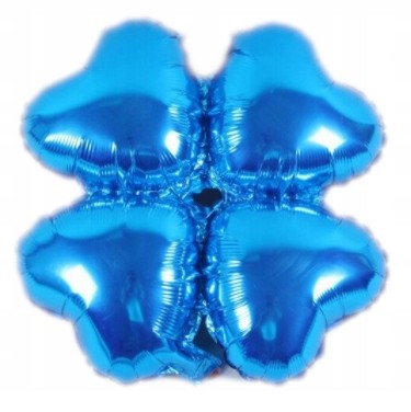 BALON foliowy urodziny KWIAT NIEBIESKI SERCE 42 cm