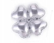 BALON foliowy urodziny KWIAT SREBRNY SERCE 42 cm