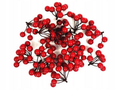 Jarzębina czerwona ozdobna gałązka kulki 110 szt