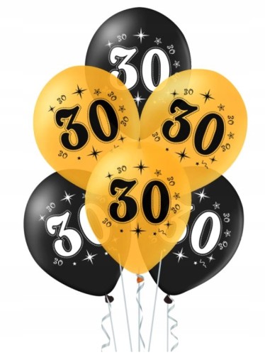 Balony lateksowe duże 34 cm złote 30 urodziny 10s